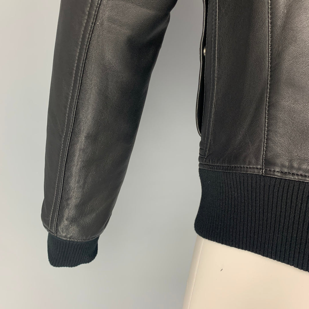 BALMAIN By Olivier Rousteing Size 38 Black Leather Motorcycle Jacket