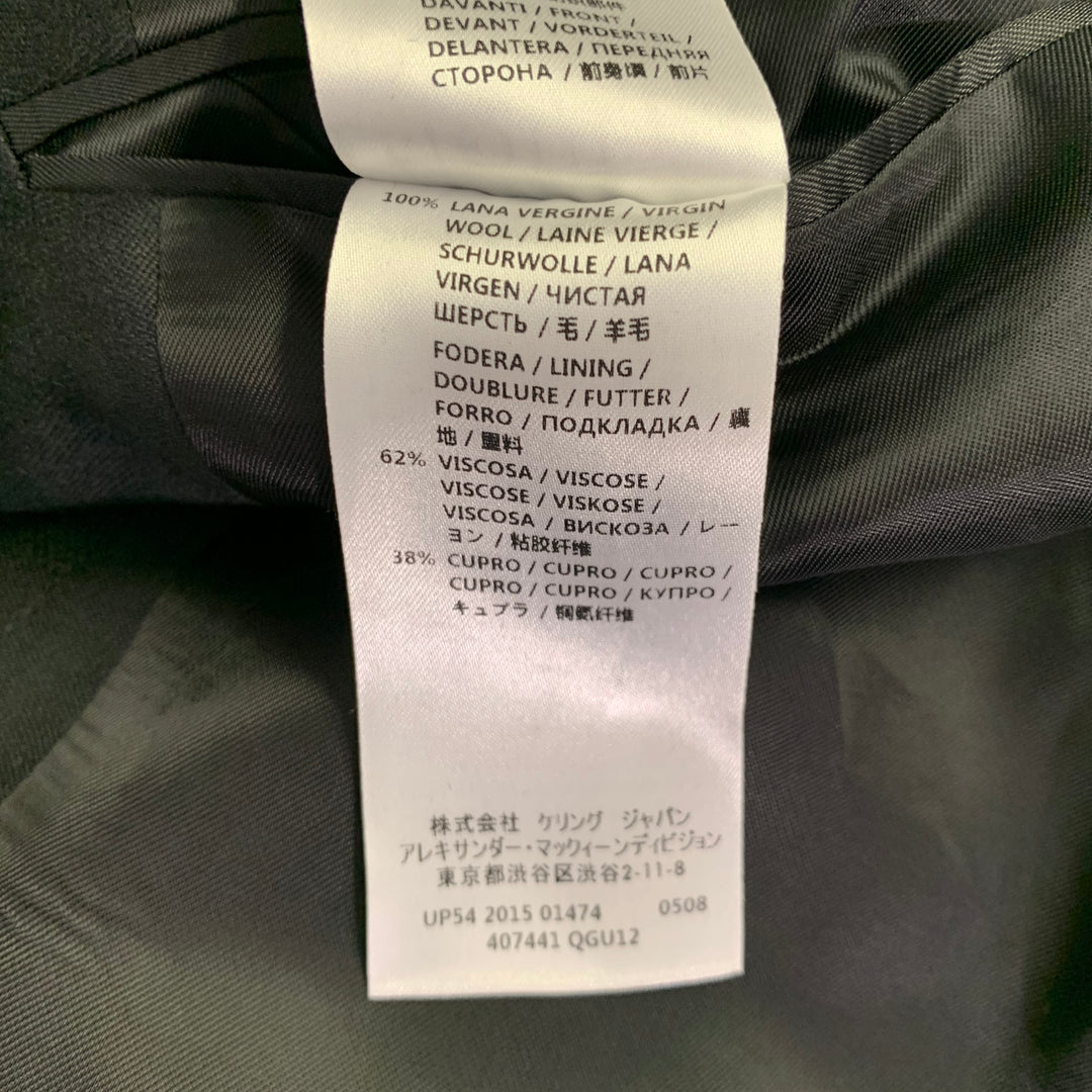 ALEXANDER MCQUEEN Size 40 Black Jacquard Wool Blend Sport Coat