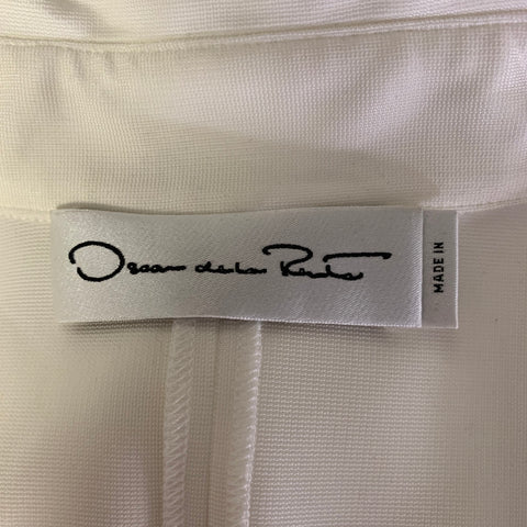 OSCAR DE LA RENTA Size 10 White Viscose Elastane Floral Maxi Dress