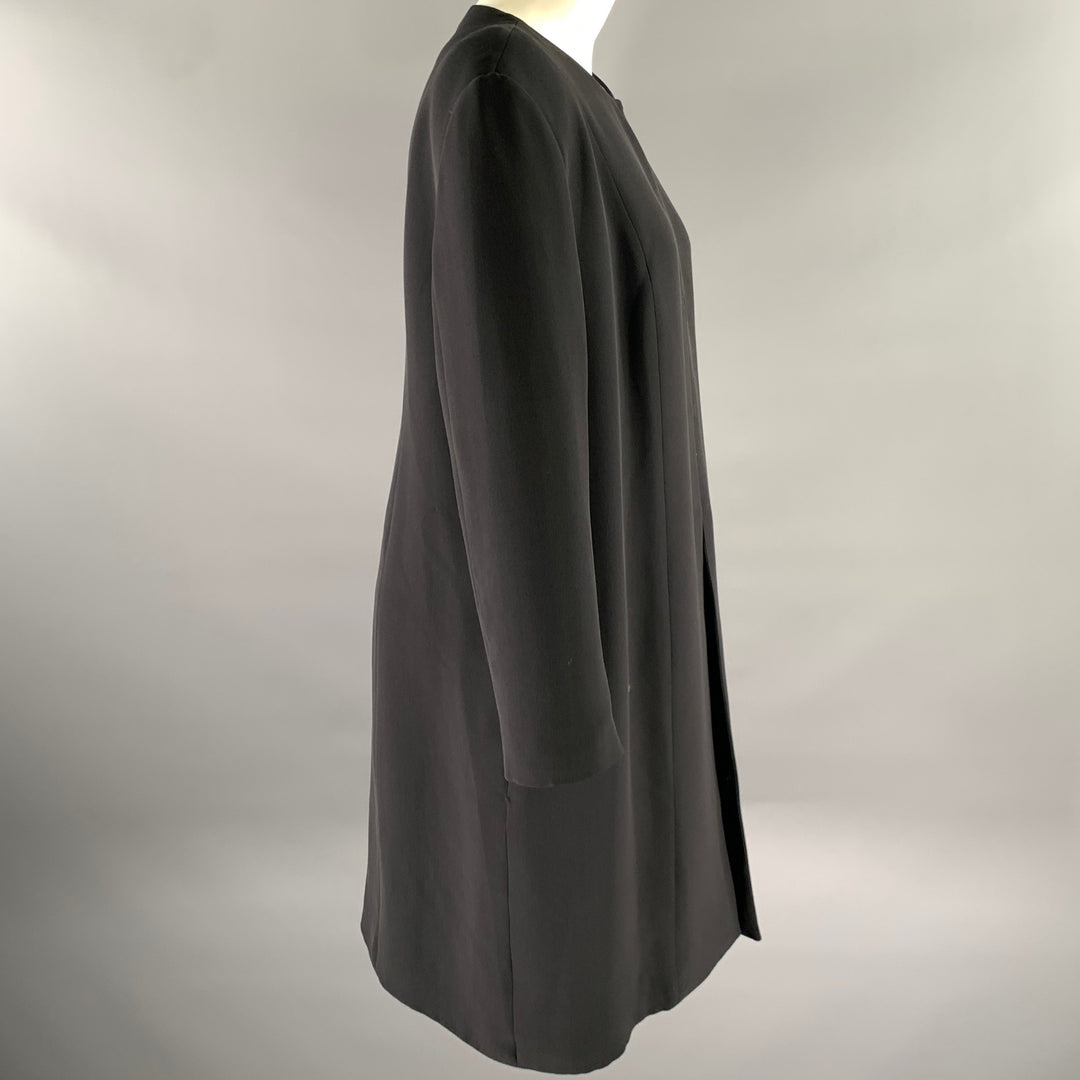 THE ROW Size 14 Black Silk Cardigan