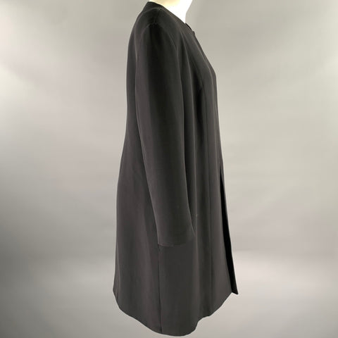 THE ROW Size 14 Black Silk Cardigan