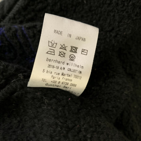 BERNHARD WILLHELM AW2018/19 Size M Black White Letters Cotton Oversized Sweatshirt