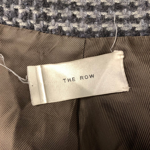 THE ROW Size XL Grey Black Wool Silk Blend Coat