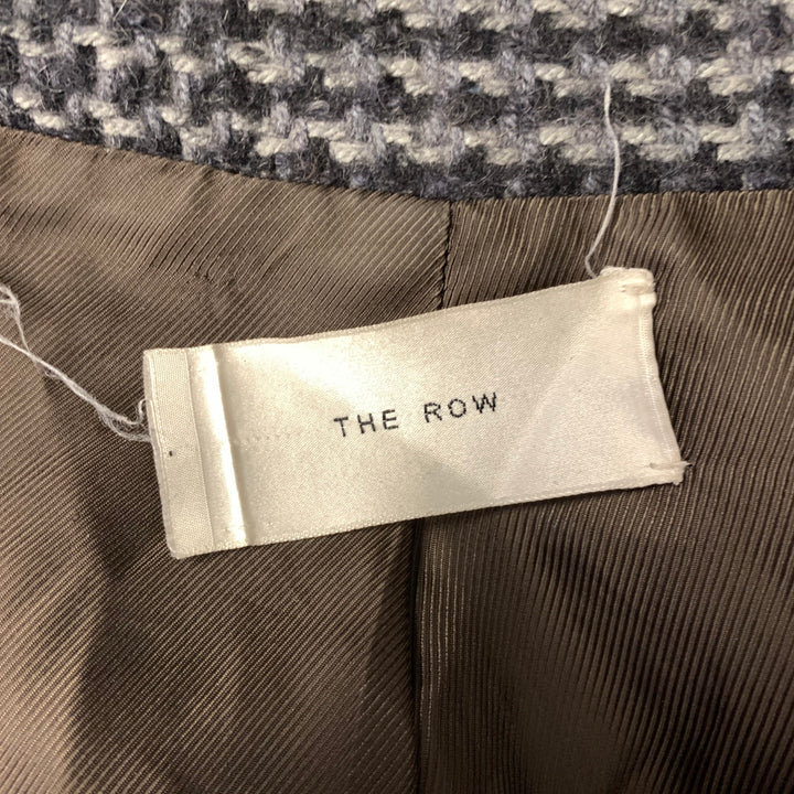 THE ROW Size XL Grey Black Wool Silk Blend Coat