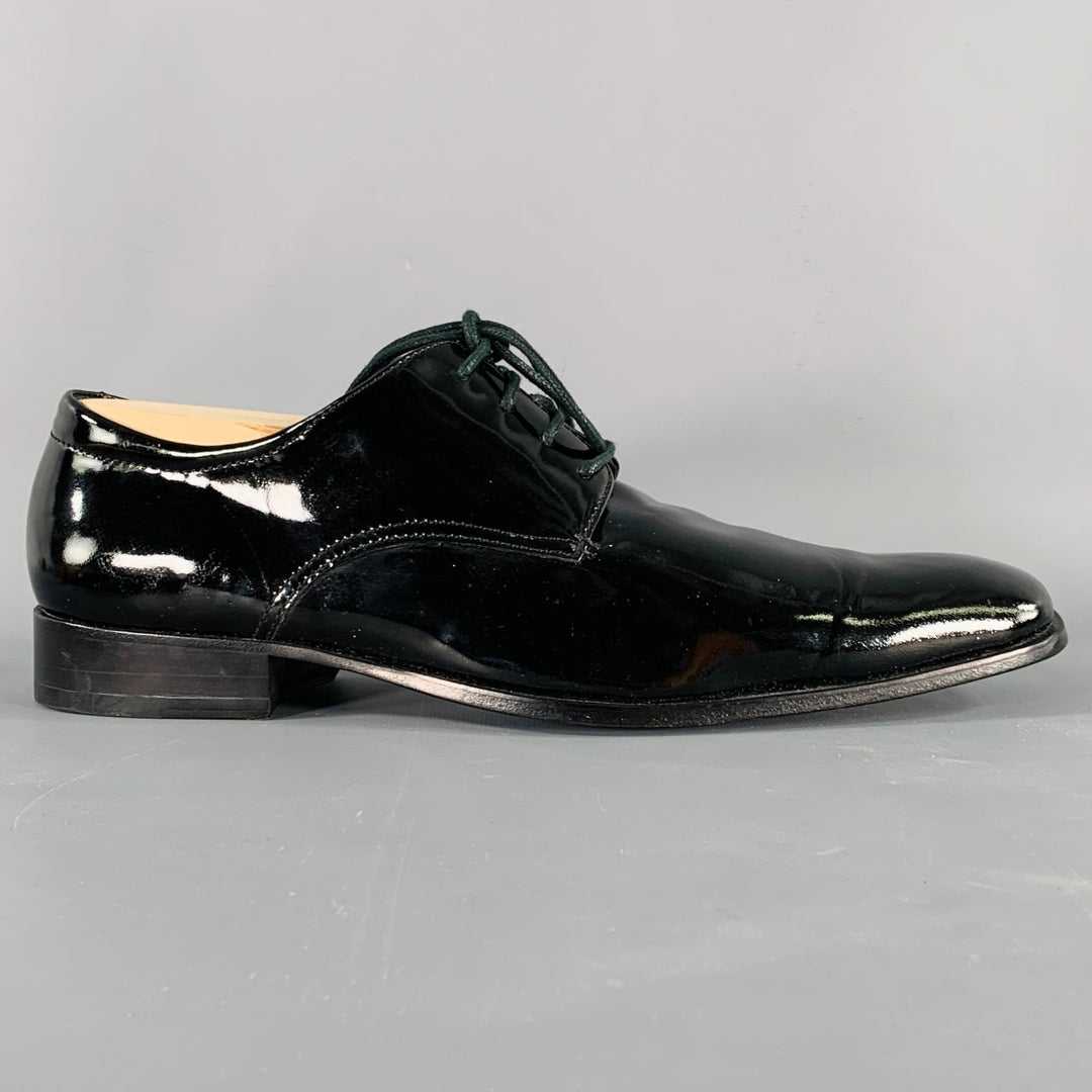 CALVIN KLEIN Size 9.5 Gareth Black Patent Leather Derby Lace-Up Shoes – Sui  Generis Designer Consignment