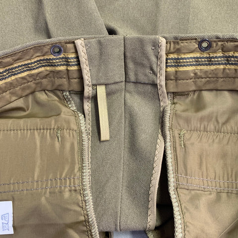 VINTAGE Size 35 Green Olive Twill Virgin Wool Blend Jodhpurs Casual Pants