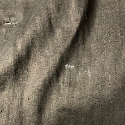MONITALY Size L Black See Through Linen Double Breasted Coat