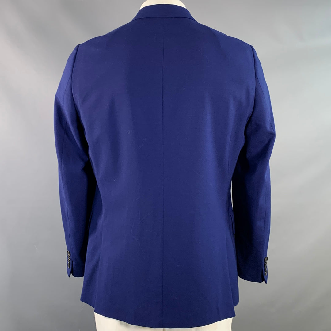 PAUL SMITH Size 44 Regular Blue Wool Notch Lapel Sport Coat