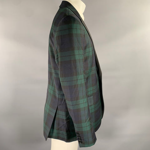 J.CREW Veste De Costume De Sport En Laine À Carreaux Vert Marine Taille 42 Regular