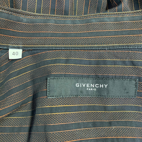 GIVENCHY Size M Black Orange Stripe Long Sleeve Shirt