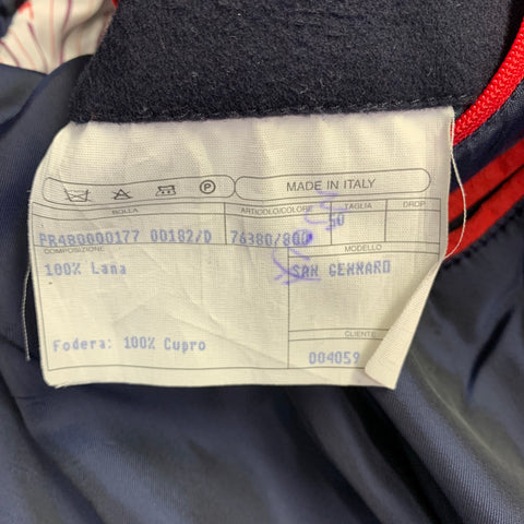 ISAIA Size 40 Navy Wool Hidden Buttons Coat
