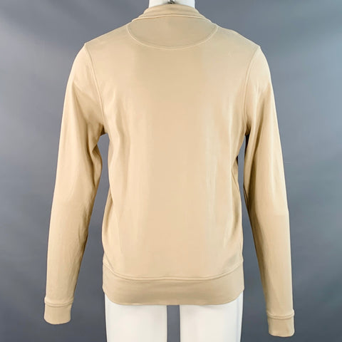 BURBERRY LONDON Size M Beige Logo Cotton 1/4 Zip Pullover