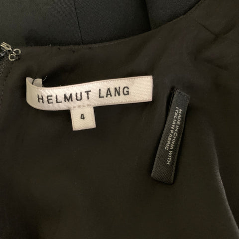 HELMUT LANG Size 4 Black Viscose Knee-Length Cocktail Dress