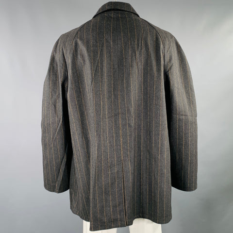 JOHN W. NORDSTROM Size 48 Black Grey Brown Reversible Coat