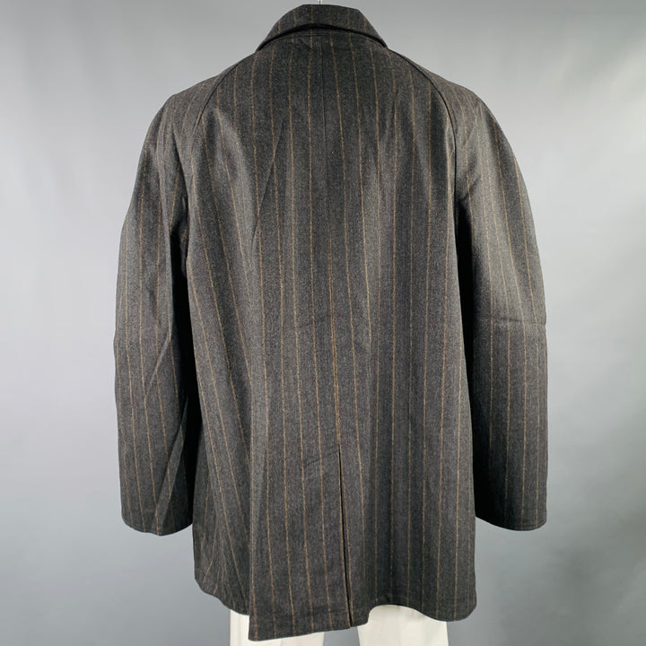 JOHN W. NORDSTROM Size 48 Black Grey Brown Reversible Coat