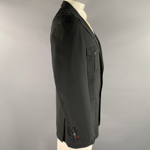 RED BRIDGE Size XL Black Polyester Blend Military Sport Coat