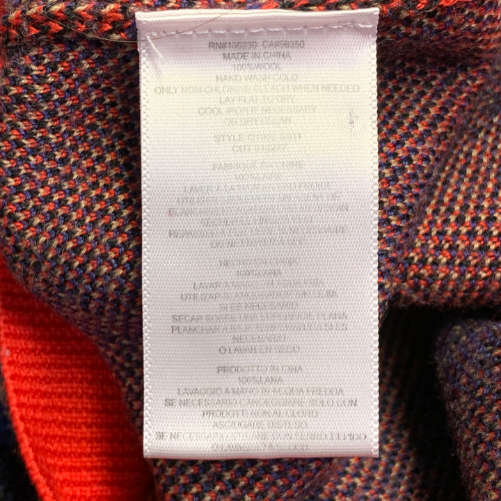 EQUIPMENT Size S Red Black Blue Wool Blend Plaid Crew Neck Pullover