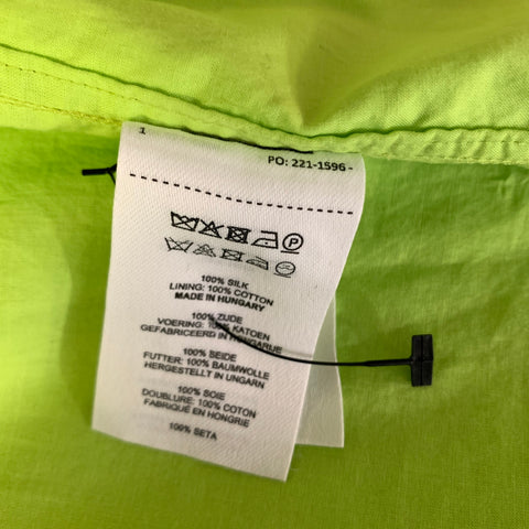 DRIES VAN NOTEN Size M Green Lime Silk Long Sleeve Shirt