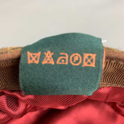 BERETTA Waist Size L Brown Olive Glenplaid Cashmere Hats