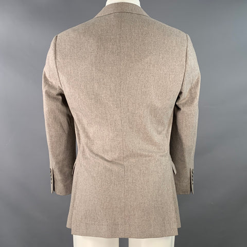 BRUNELLO CUCINELLI Size 38 Light Grey Wool Cashmere Silk Peak Lapel Sport Coat