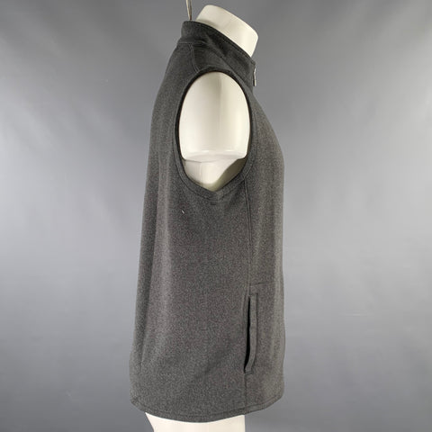 PETER MILLAR Size M Gray Heather Polyester Blend Double Zipper Vest