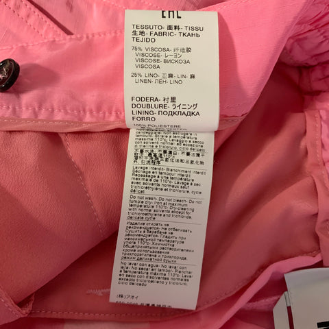 MSGM Size S Pink Viscose Linen Elasic Casual Pants