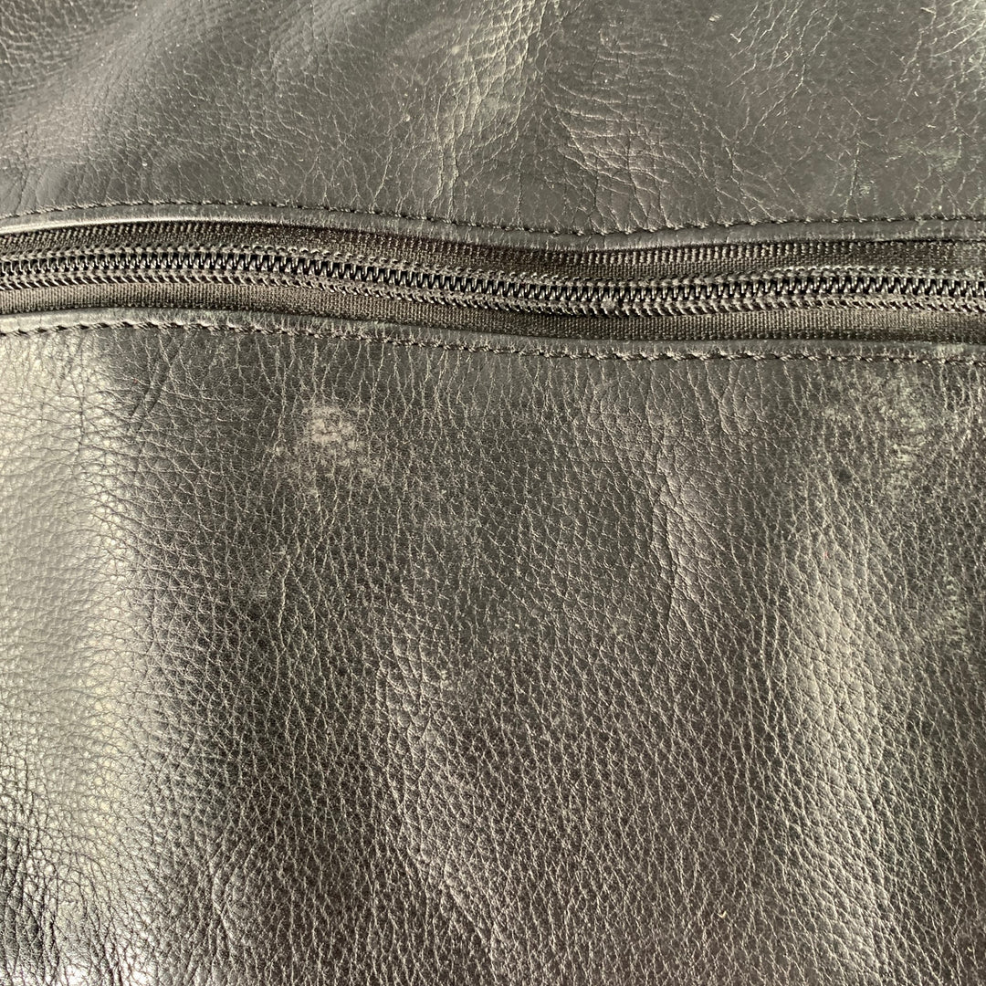 TUMI Black Leather Overnight Bag