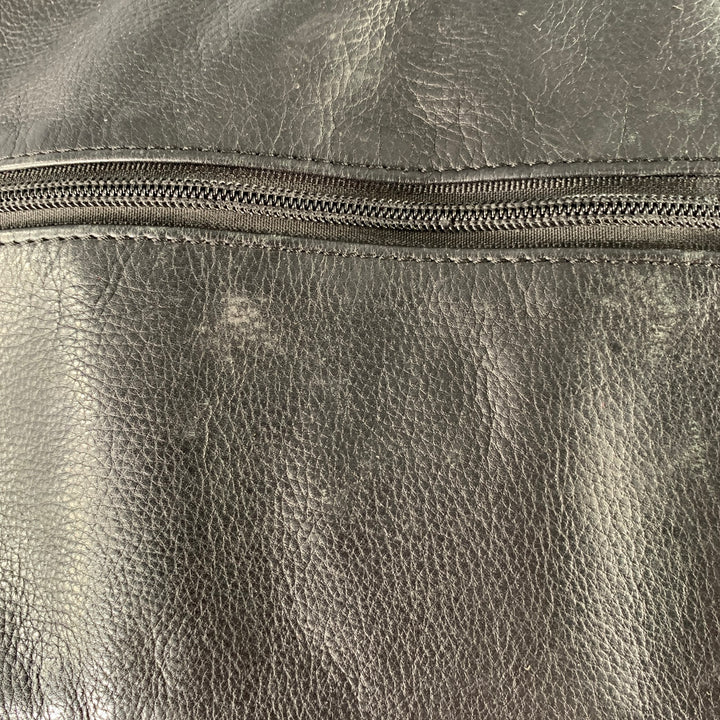 TUMI Black Leather Overnight Bag