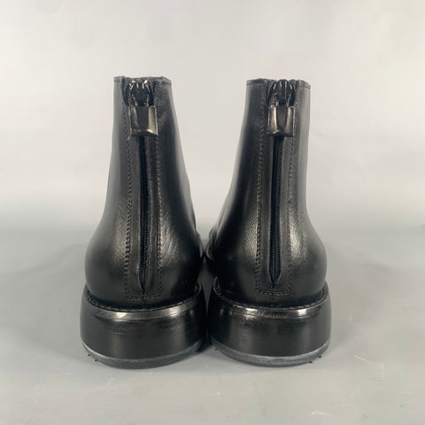 CoSTUME NATIONAL Size 8 Black Leather Ankle Boots