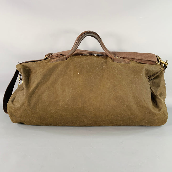 BARBOUR Wax Holdall Brown Olive Waxed Cotton Duffle Bag
