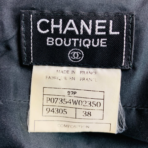 CHANEL Size 6 Black Wool  Nylon Empire Waist Below Knee Dress
