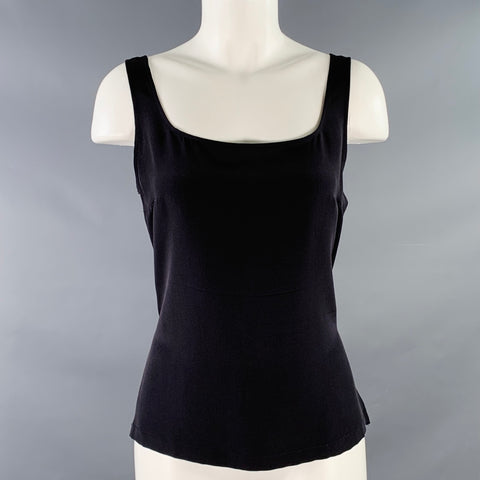 TOMASO STEFANELLI Size 8 Black Silk Tank Casual Top