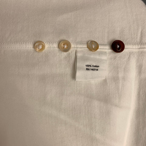 ALEX MILL Taille S Chemise à manches longues boutonnée en coton uni blanc