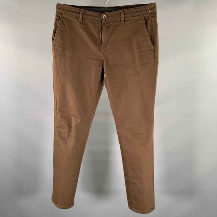 JOHN VARVATOS Size 36 Brown Cotton Blend Jean Cut Casual Pants