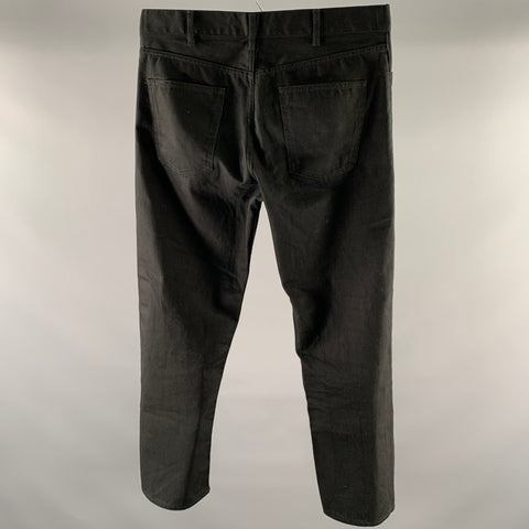 CELINE Size 33 Black Cotton Straight Leg Jeans
