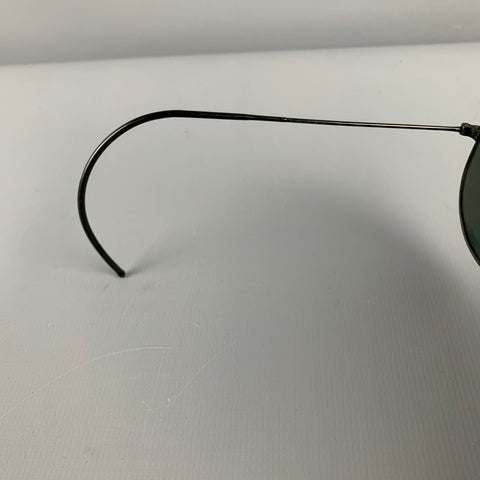 RAY-BAN Black Metallic Aviator Sunglasses