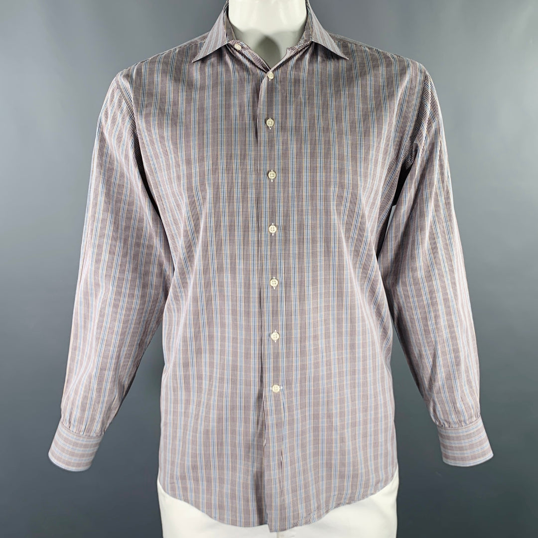 LORENZO UOMO Size XL Multi Color Checkered Cotton Long Sleeve Shirt – Sui  Generis Designer Consignment