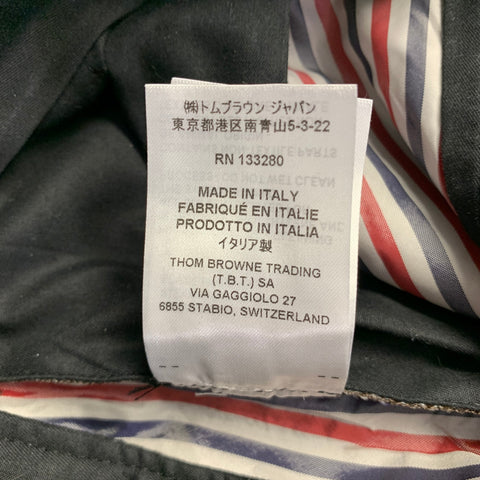 THOM BROWNE Size 2 Brown Olive Wool Herringbone Flat Front Dress Pants