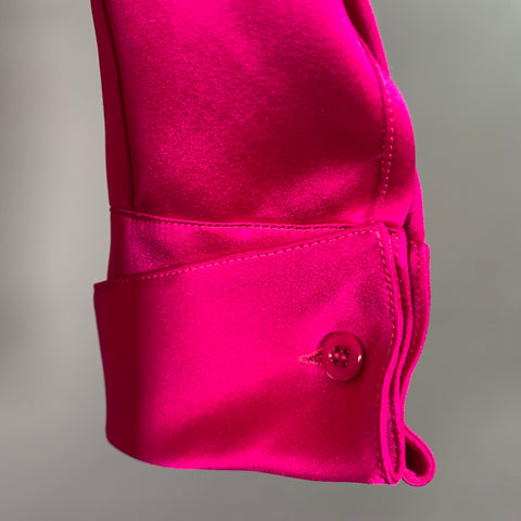 BALENCIAGA Size M Pink Fuchsia Silk Button Up Long Sleeve Shirt