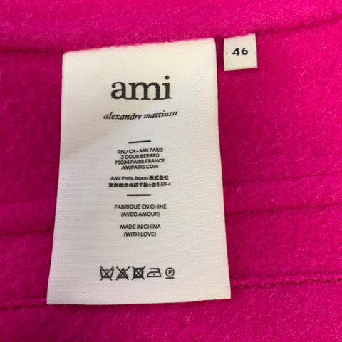 AMI by ALEXANDRE MATTIUSSI Size 36 FW22 Pink Textured Wool Coat