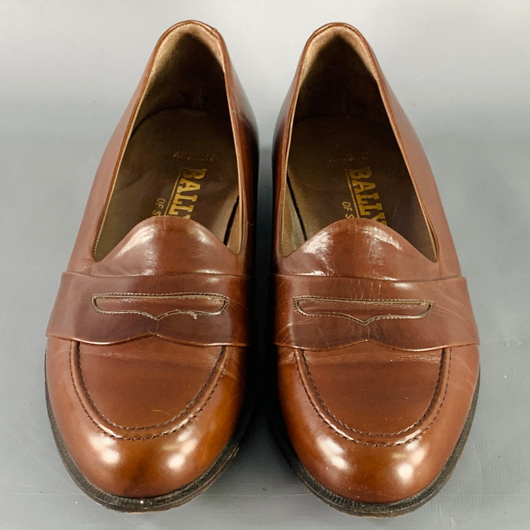 BALLY Size 8 Brown Penny Loafers
