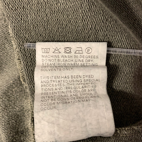 ACRONYM Size L Grey Olive Wash Cotton Crew-Neck Sweatshirt