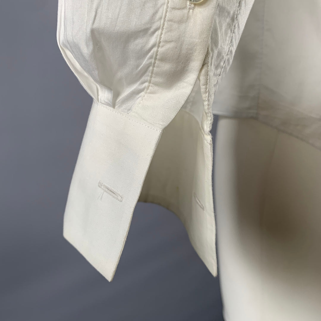 ALEXANDER MCQUEEN Size M White Cotton Tuxedo Frech Cuff Long Sleeve Shirt