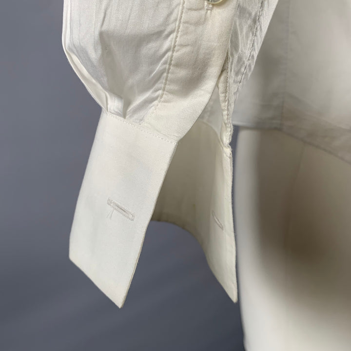 ALEXANDER MCQUEEN Size M White Cotton Tuxedo Frech Cuff Long Sleeve Shirt