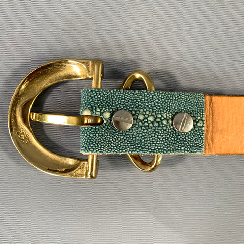 VAN AMBURG Size 30 Mint Cream Skingray Leather Belt
