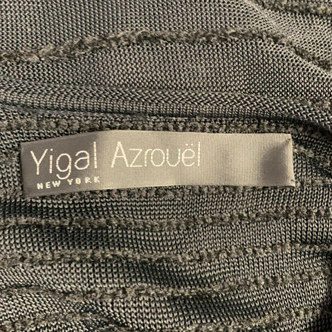 Cardigan côtelé noir en tricot YIGAL AZROUEL taille S