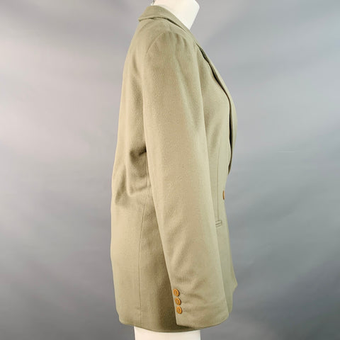 GIORGIO ARMANI Size 4 Green Sage Cashmere Double Breasted Jacket Blazer