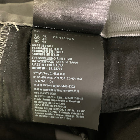 PRADA Size 36 Grey Cotton Elastane Zip Fly Casual Pants