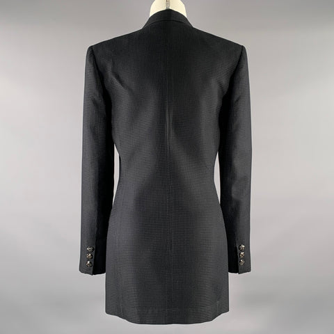 MASATOMO Size M Black Silk Diamond Notch Lapel Jacket