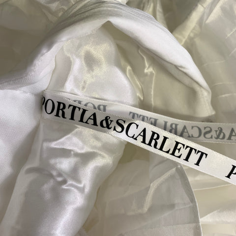 PORTIA & SCARLETT Size M White Polyester Spandex Ruffled Maxi Skirt